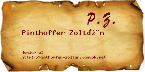 Pinthoffer Zoltán névjegykártya